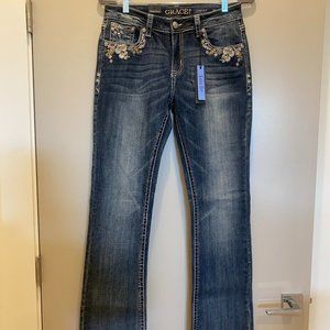 NEW! Grace in LA Easy-Fit Boot Cut Jeans - Size 29